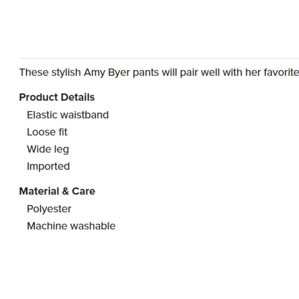 Amy Byer kids beach style pants Sz M (10/12) - Picture 2 of 16